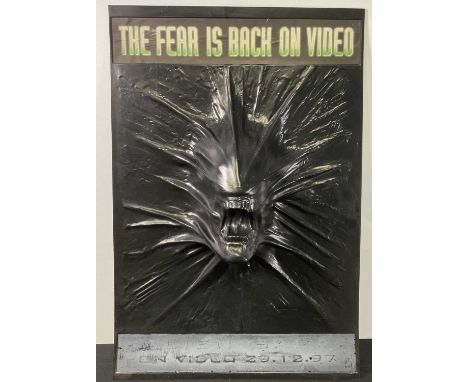 ALIEN Saga (1997) - A 3D video poster for the release of the Alien trilogy on VHS, with the Xenomorph bursting through the wa