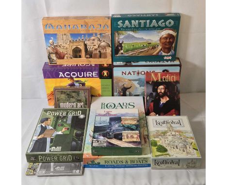 A group of economy themed RPG Board Games comprising NATIONS (2013) Lautapelit.Fr, LORDS OF THE SIERRA MADRE (1995) Decision 