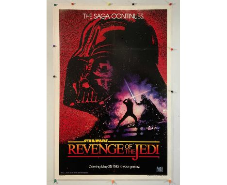 STAR WARS: REVENGE OF THE JEDI (1983) U.S. one sheet movie poster - Dated Teaser “Coming May 25, 1983 to your galaxy.” - DREW