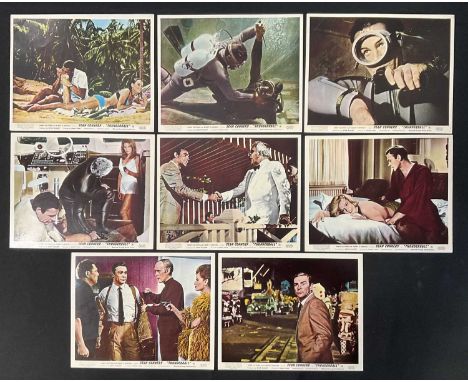 THUNDERBALL (1965) A full set of 8 English 8” x 10” front of house, colour lobby cards for the James Bond movie starring Sean