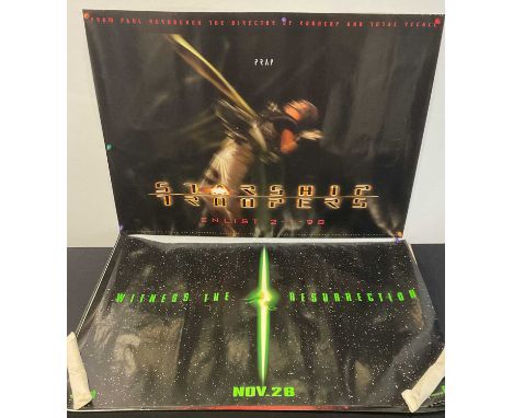 A group of sci-fi UK Quad film posters comprising STARSHIP TROOPERS teaser x 2 STARSHIP TROOPERS theatrical (1997), ALIEN RES