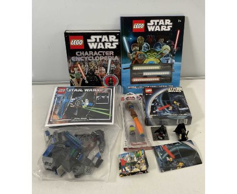 STAR WARS: A group of LEGO Star Wars items to include 7263 TIE Fighter, no box with printed instructions, 7200 Final Duel I, 