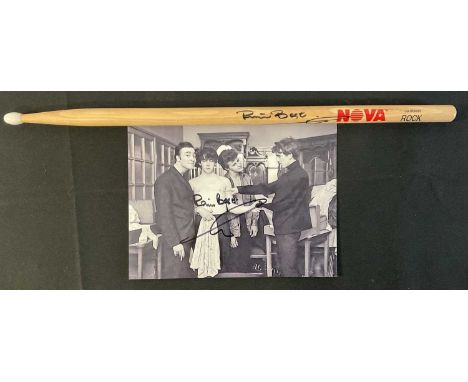 PETE BEST - THE BEATLES original drummer - signed drumstick and photograph, this item has been independently checked by Garry
