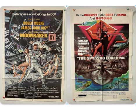 MOONRAKER (1979) UK one sheet film poster - Dan Goozee artwork, together with a SPY WHO LOVED ME US (1977) US one sheet - con