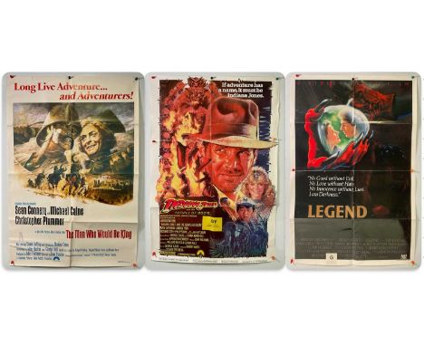 A trio of Action film posters comprising INDIANA JONES AND THE TEMPLE OF DOOM (1984) International one sheet, Drew Struzan ar