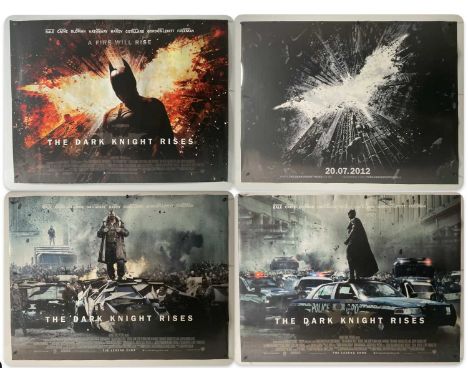 THE DARK KNIGHT RISES (2012) A group of 4 UK Quad film posters of different styles comprising the teaser Bat symbol, The Fire