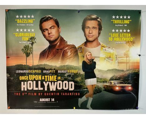 ONCE UPON A TIME IN HOLLYWOOD (2019) UK Quad teaser film poster, Quentin Tarantino's 9th feature film starring Brad Pitt, Leo