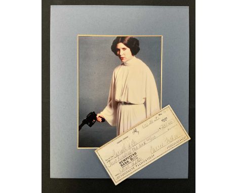 STAR WARS: A CARRIE FISHER autographed cheque for the sum of $201.40 dated 1980, the cheque is headed with Carrie Fisher's na