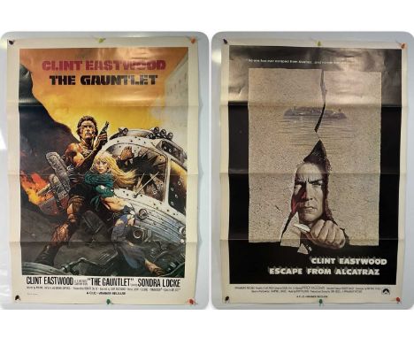 A pair of South African one sheet movie posters for the Clint Eastwood films ESCAPE FROM ALCATRAZ (1979) and THE GAUNTLET (19