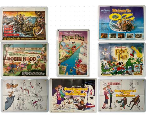A group of Walt Disney film posters comprising ROBIN HOOD (1973) UK Quad, PETER PAN (1955) UK Quad 1980s re-release and a US 