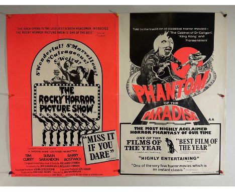 THE ROCKY HORROR PICTURE SHOW / PHANTOM OF THE PARADISE (1975) - Double bill UK Quad film poster for two beloved rock-musical