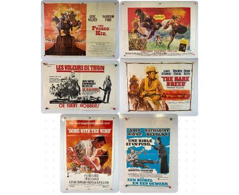 A group of western film posters, comprising GONE WITH THE WIND (1939) US one sheet 1980 re-release. THE FRISCO KID (1979) UK 