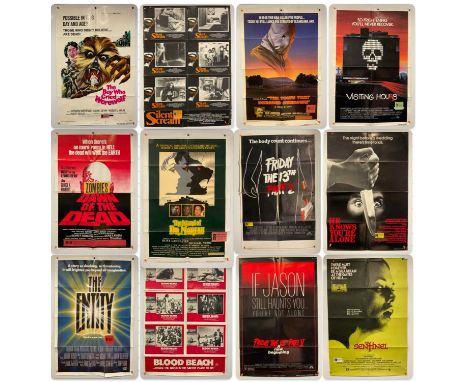 A group of Horror movie posters, mixed formats comprising ZOMBIES DAWN OF THE DEAD (1979) Australian one sheet - 1980 1st rel