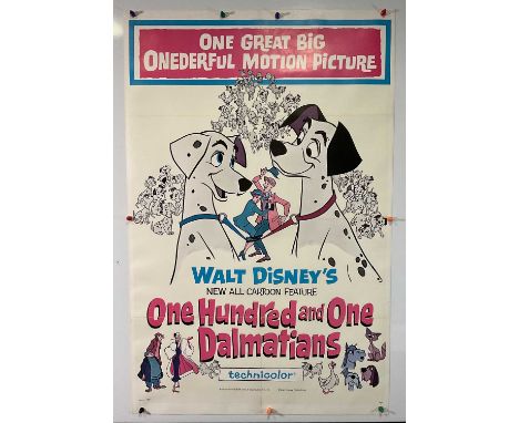 ONE HUNDRED AND ONE DALMATIANS (1961) US one sheet film poster, linen backed, classic Walt Disney movie responsible for a lot