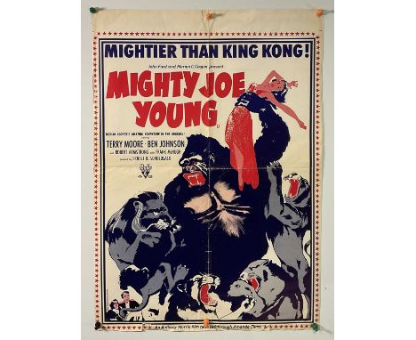 MIGHTY JOE YOUNG (1949) UK double-crown 1960s re-release film poster, artwork by Greta Speechley, folded.