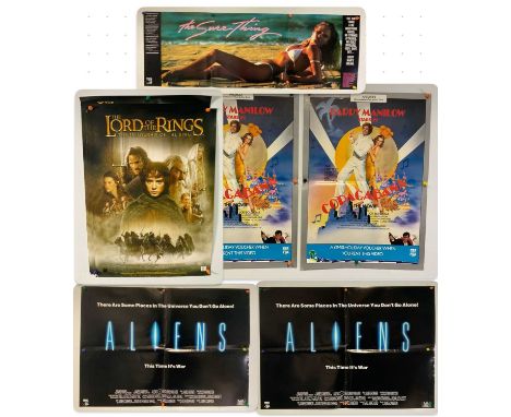 A group of video posters of mixed sizes and formats for ALIENS (1986) x 2, THE LORD OF THE RINGS (2001), THE SURE THING (1985