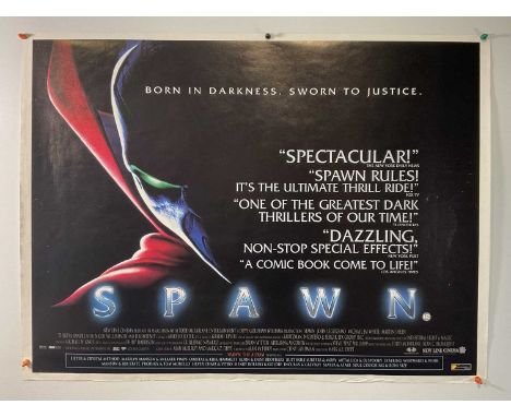 SPAWN (1997) UK Quad film poster for the cult comic book horror movie written by Todd Mcfarlane, rolled.