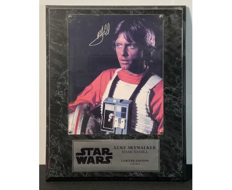 STAR WARS: A mounted MARK HAMILL signed photograph limited edition #228 / 995, display with name plaque, licensed Lucasfilm a