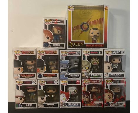 FUNKO POP! A group of movie and TV related Funko Pops, all in original boxes comprising JAMES BOND, PREDATOR, SHARKNADO, CHUC