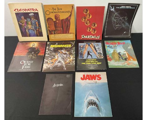 A group of film souvenir brochures and campaign books comprising JAWS (1975), APOCALYPSE NOW (1979), James Bond MOONRAKER (19
