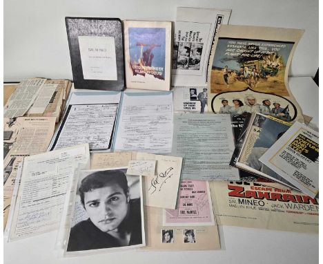 SAL MINEO - A collection of ephemera, autographs and advertising material pertaining to the life and career of actor Sal Mine