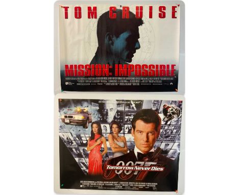 A trio of 1990s Spy film posters comprising JAMES BOND - TOMORROW NEVER DIES (1997) x 2 UK Quad and MISSION IMPOSSIBLE (1996)
