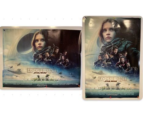 ROGUE ONE: A STAR WARS STORY (2016) UK Quad film poster advance, cast style, together with the international one sheet in the