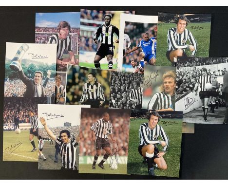 NEWCASTLE UNITED FOOTBALLING LEGENDS - A selection of signed items to include JOHN BARNES, MALCOLM MACDONALD, BOBBY MONCUR x 