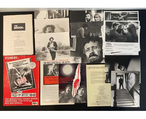A group of stills and advertising materials for Horror films to include titles 10 RILLINGTON PLACE, AN AMERICAN WEREWOLF IN L