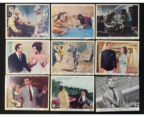 JAMES BOND: DR. NO (1962) A full set of 8 English 8” x 10” front of house colour lobby cards for the first James Bond movie s
