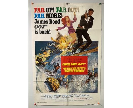 JAMES BOND: ON HER MAJESTY'S SECRET SERVICE (1969) International 1980 re-release one sheet film poster, James Bond movie star