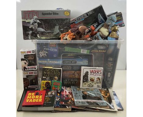 STAR WARS: A large Excalibur Lucky Dip of Star Wars collectables - To include 2 packs of Topps bubble gum cards, Chess Set, B