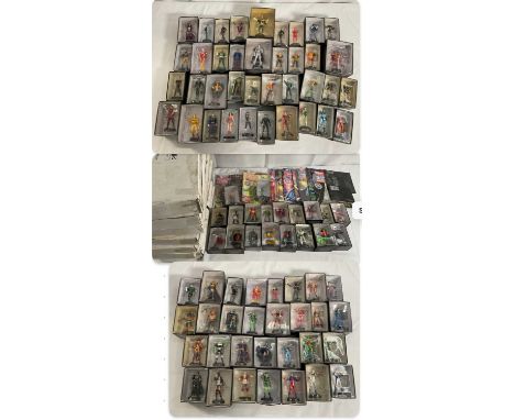 A large collection of DC Eaglemoss figures. boxed, together with plinths including Wonder Woman, Supergirl, Powergirl, Starfi