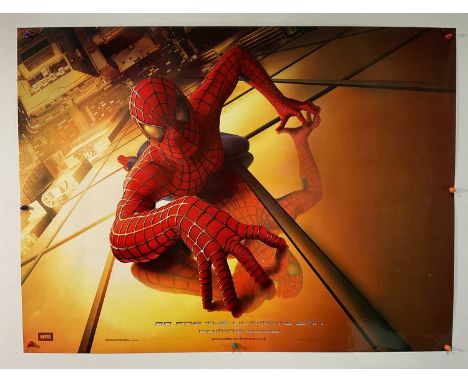 SPIDER-MAN (2002) UK Quad film poster for the first Spider-Man film starring Toby Maguire who won the coveted MTV Best Kiss a