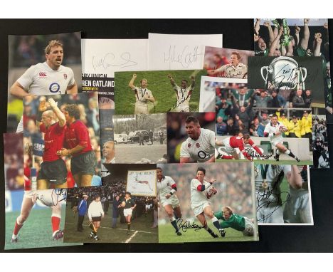 A scrum of International Rugby players signed items, this item has been independently checked by Garry King and comes with an