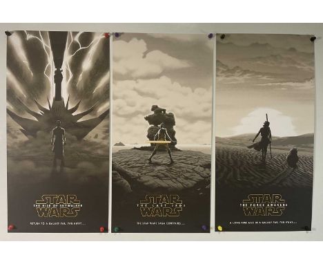 STAR WARS - Sequel trilogy set of Bottleneck Gallery alternative movie posters by Florey, all hand numbered limited edition #
