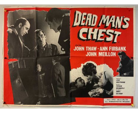 DEAD MAN'S CHEST (1965) UK Quad film poster, folded.