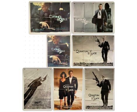 A group of JAMES BOND film posters comprising CASINO ROYALE (2006) double-crown, quad teaser and theatrical styles and QUANTU