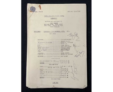 MONTY PYTHON'S FLYING CIRCUS - A signed, original camera script for season 3 episode 4 of the Monty Python comedy sketch seri