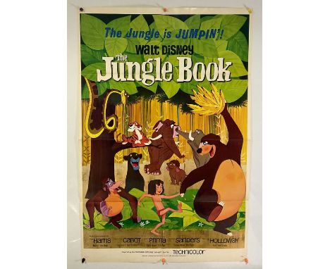 JUNGLE BOOK (1967) US one sheet, original 1st release for the Walt Disney classic based on the Rudyard Kipling novel, folded
