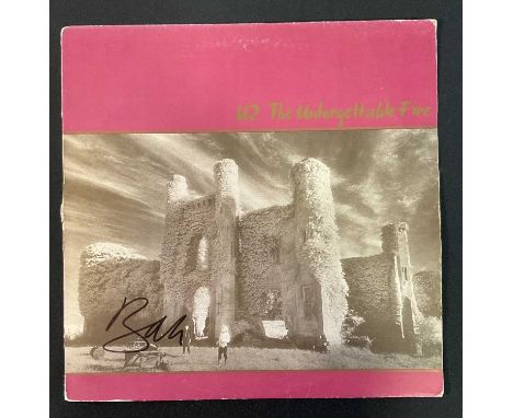 BONO - The U2 front man - 'Unforgettable Fire' signed record sleeve, this item has been independently checked by Garry King a