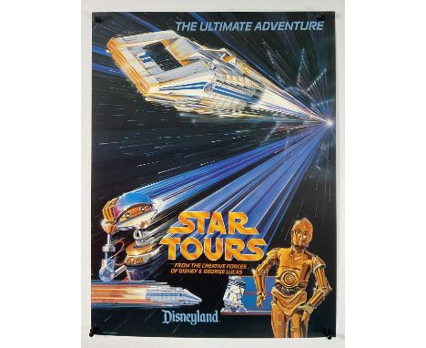 STAR WARS: Disneyland / Walt Disney Resort STAR TOURS ATTRACTION POSTER, Tim Delaney artwork, c. 1990s, for the motion simula