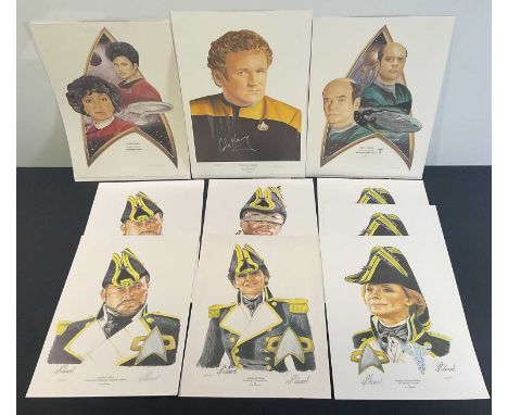 A group of STAR TREK prints signed and hand numbered by artist D. J. Edwards comprising Leiutenant Commander William T. Riker