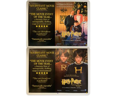 HARRY POTTER AND THE PHILOSOPHER'S STONE (2001) 2 different teaser style UK Quad film posters, one with Harry and Ron and the