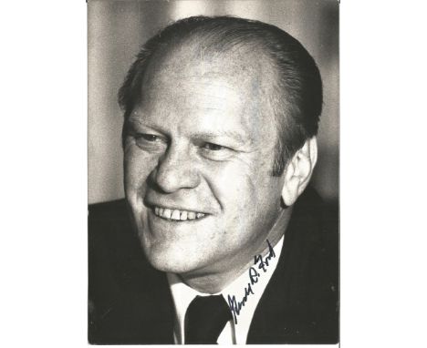 Gerald Ford signed 7x5 black and white photo. Gerald Rudolph Ford Jr. ,born Leslie Lynch King Jr. ; July 14, 1913 – December 