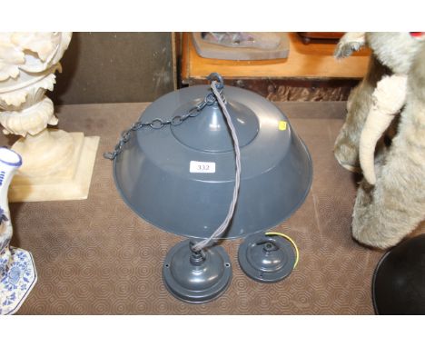 A Jim Lawrence Balmoral slate grey pendant light fitting with shade 