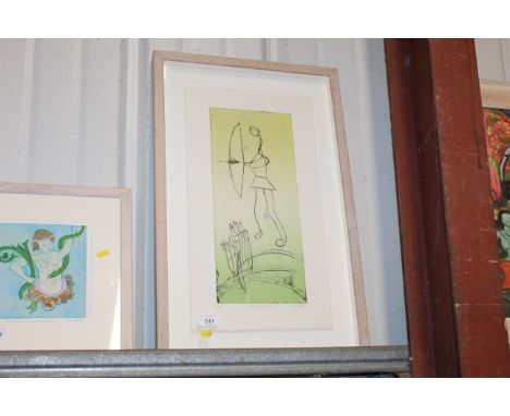 Michael Flint, pencil signed limited edition etching "Remakes and Sequels 41 Green Archer"