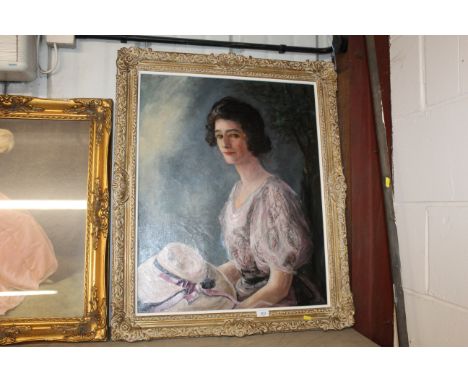 A 20th Century oil on canvas portrait study of a seated lady 