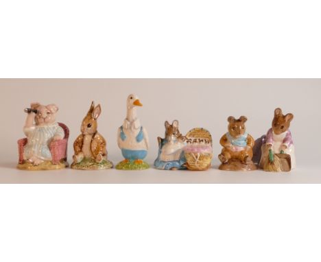 A collection of Beswick Beatrix Potter BP3 to include    Hunca Munca, Old Mr Bouncer, Mr Drake Puddleduck, Benjamin Bunny Sat