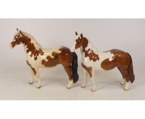 Two Beswick Skewbald Pinto Ponies 1373, first and second version (2) 